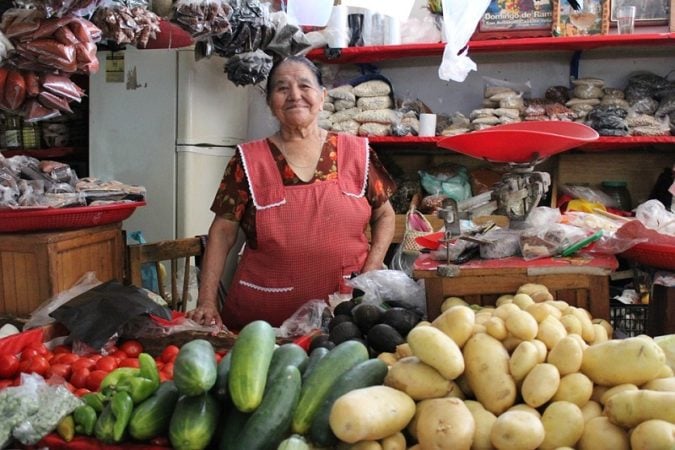 mercado de productos frescos en México