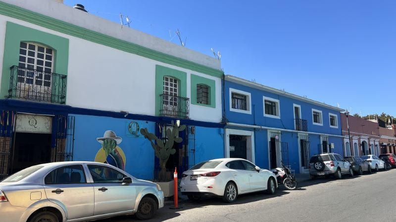 Oaxaca buildings and roadside