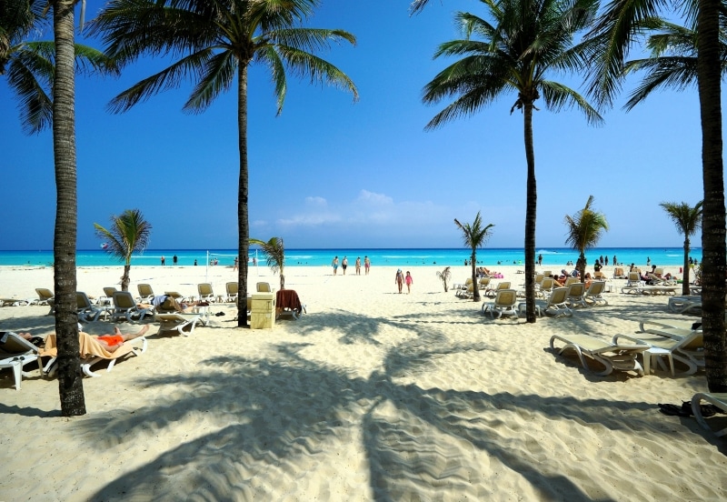 The beach in Playa del Carmen 