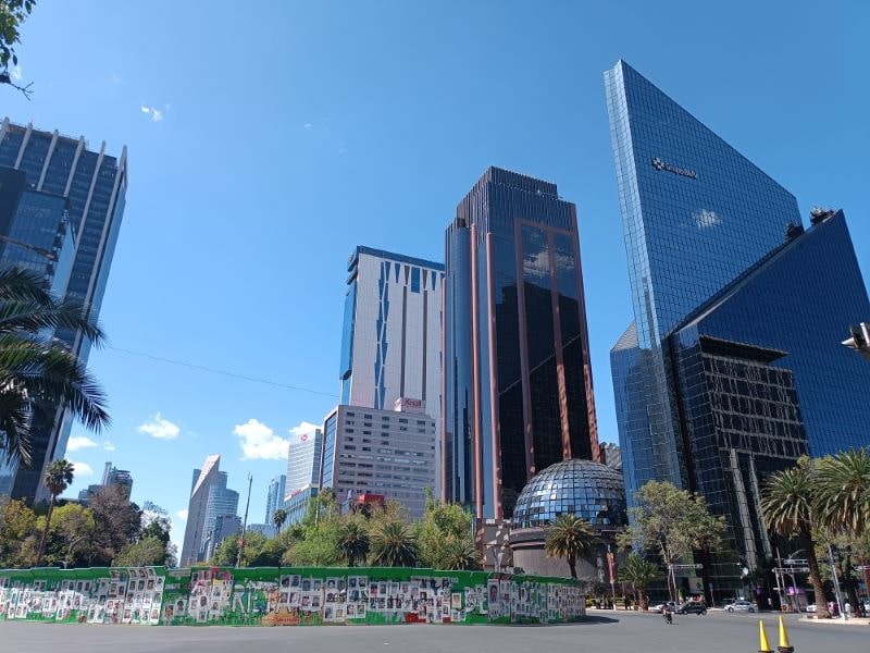 Office towers along Paseo de la Reforma in Mexico City